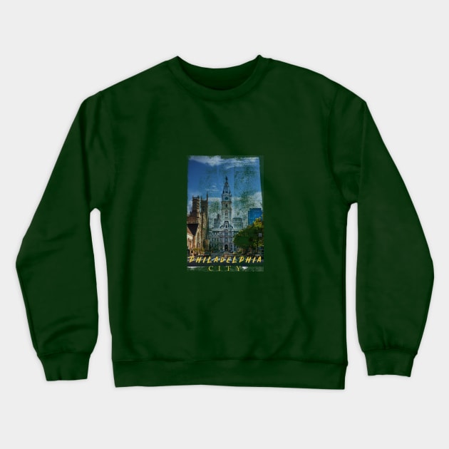 Philadelphia Building Crewneck Sweatshirt by DoyDrCreative